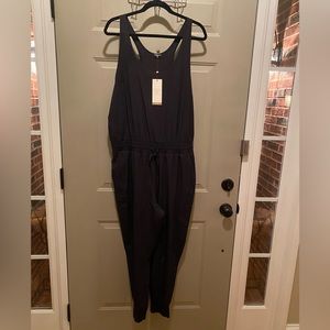 NWT Calia by Carrie Underwood jogger jumpsuit racer back, black.